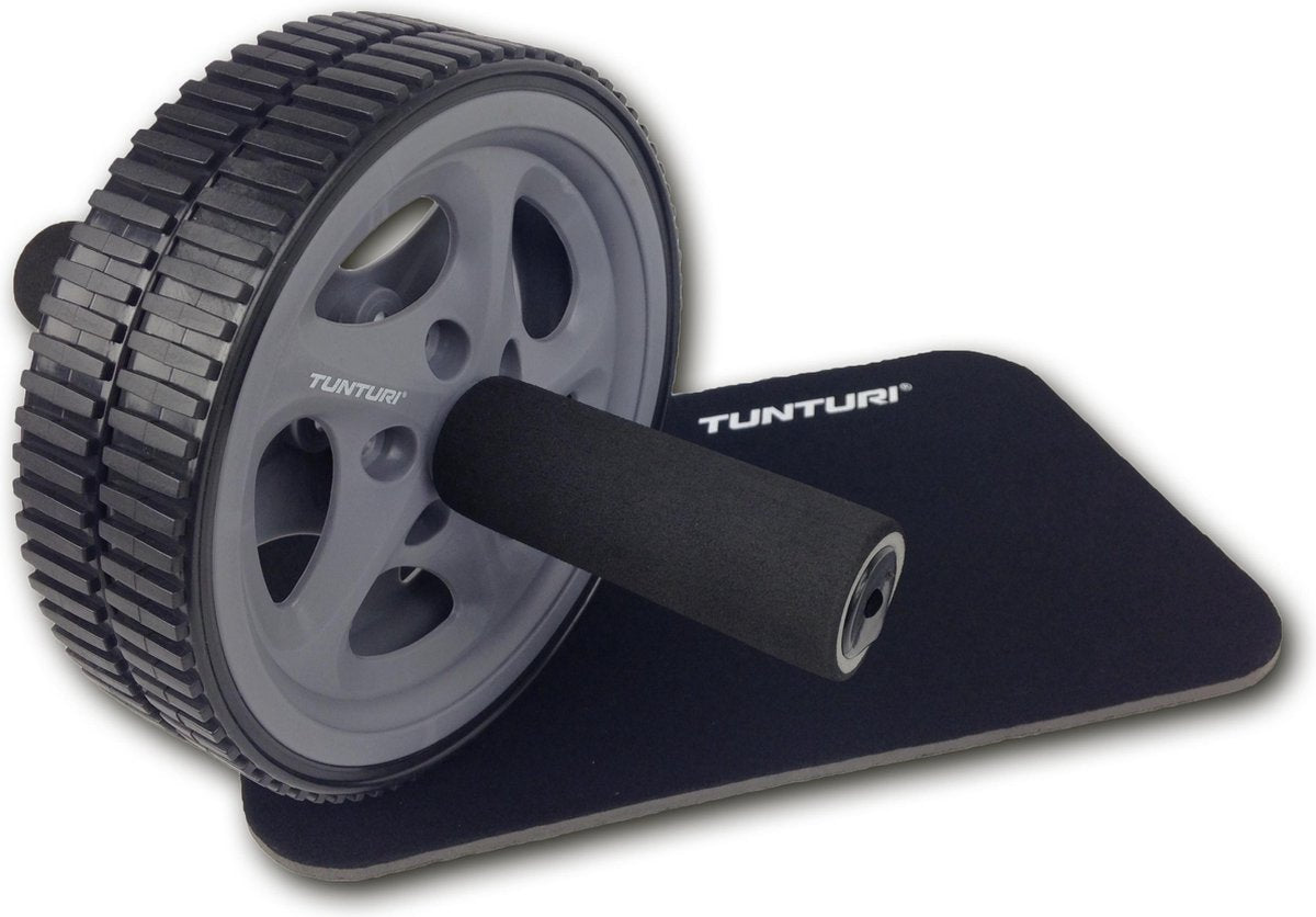 Tunturi Dubbele Ab Roller - Ab Wheel - Buikspiertrainer - Buikspierwiel - Met kniemat