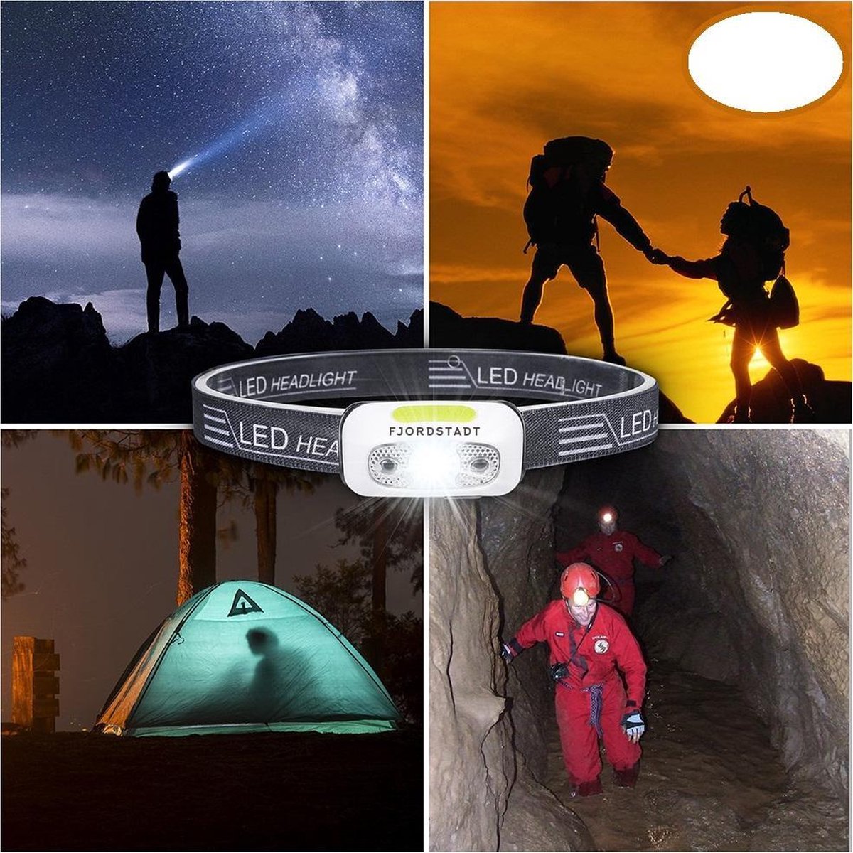 Hoofdlamp Deluxe | LED | USB Oplaadbaar | Hardloop verlichting | Trail Running Light | Waterdicht | Campinglamp | Zaklamp | Hardloop lampjes