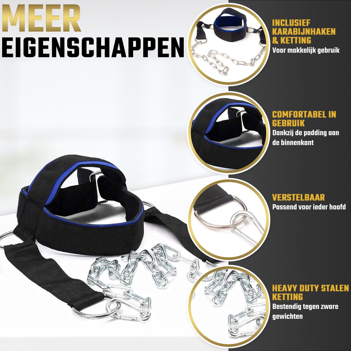 Nektrainer PRO - Nekharnas - Nektraining - Nek trainer - Hoofd harnas - Head Harness - Neck Harness - Nekriem